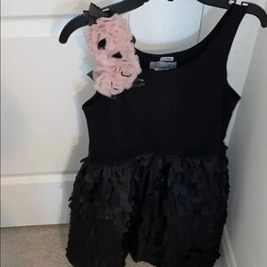 Elisa B ruffled black girl  special occasion dress